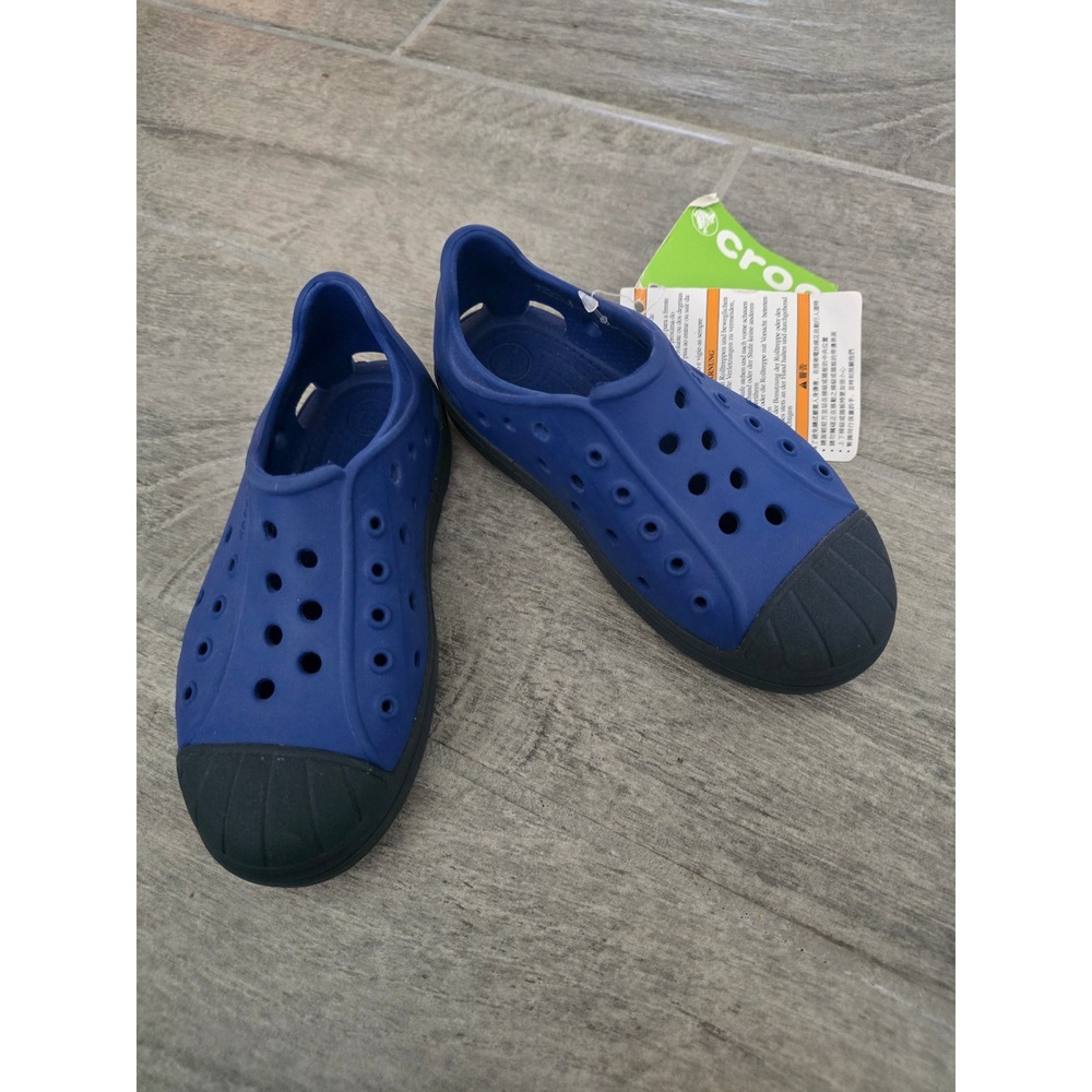 Crocs Bump It‎ Shoe K Cerulean Blue/Navy C10 Kids Slip On Comfort Casual Water